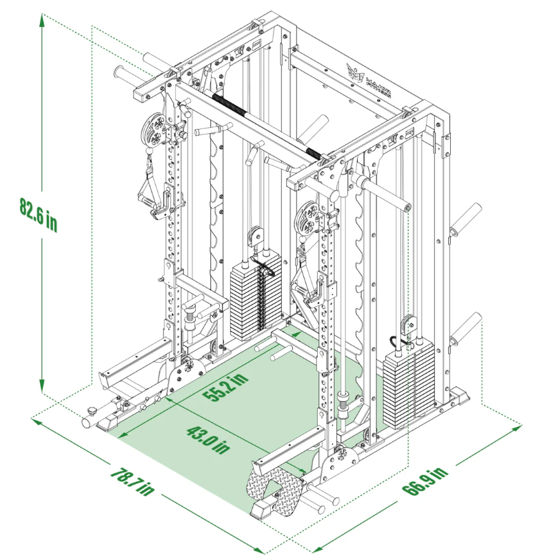 B52 Dimensions Major Fitness B52 All-In-One Home Gym Smith Machine PRO