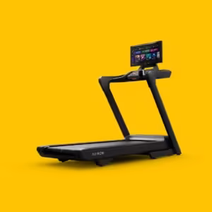 viron Justice folding smart treadmill featuring HD touchscreen display and cushioned CloudStride deck